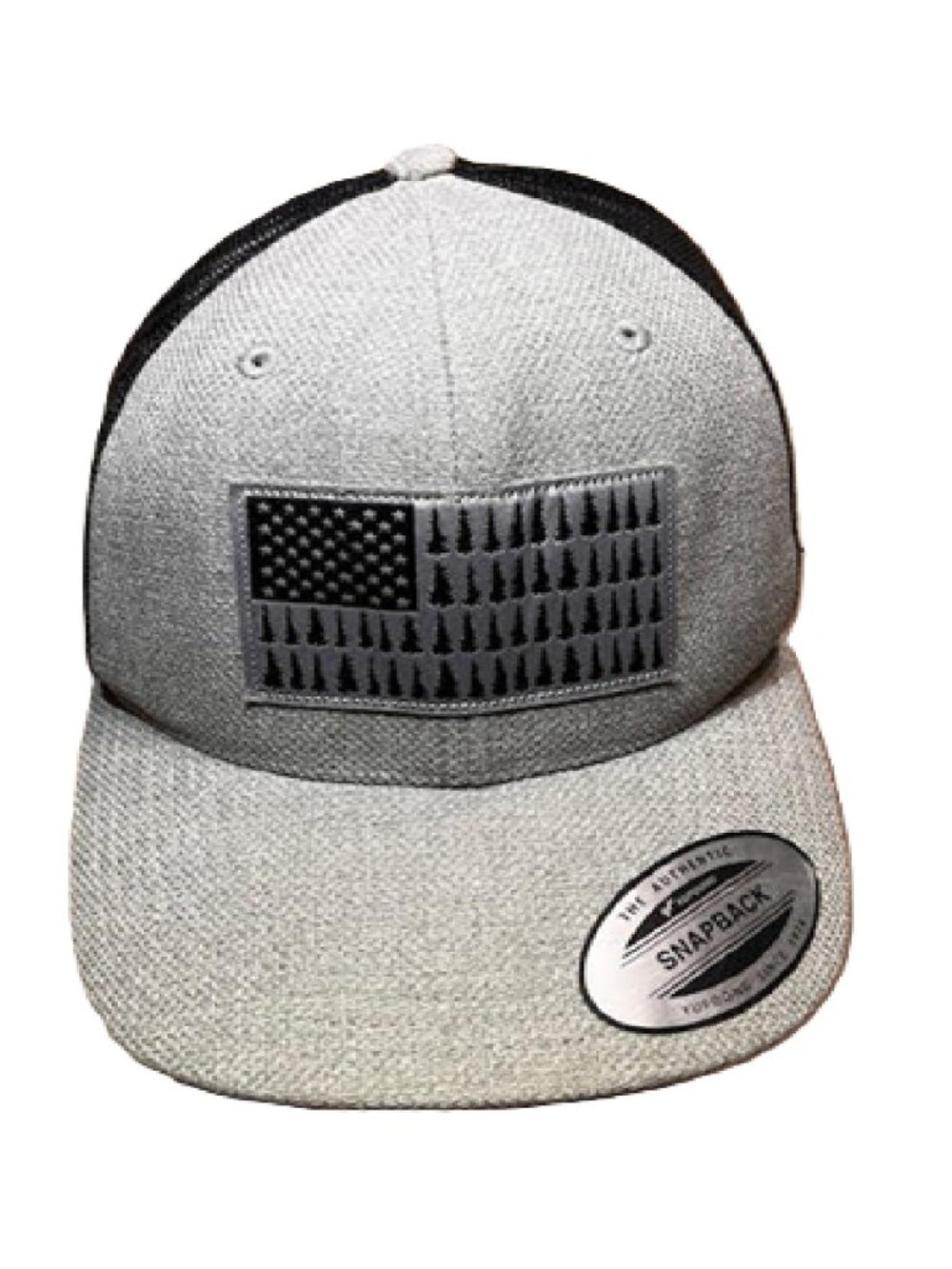 Columbia Tree Flag Trucker Style Snap Back hat Black
